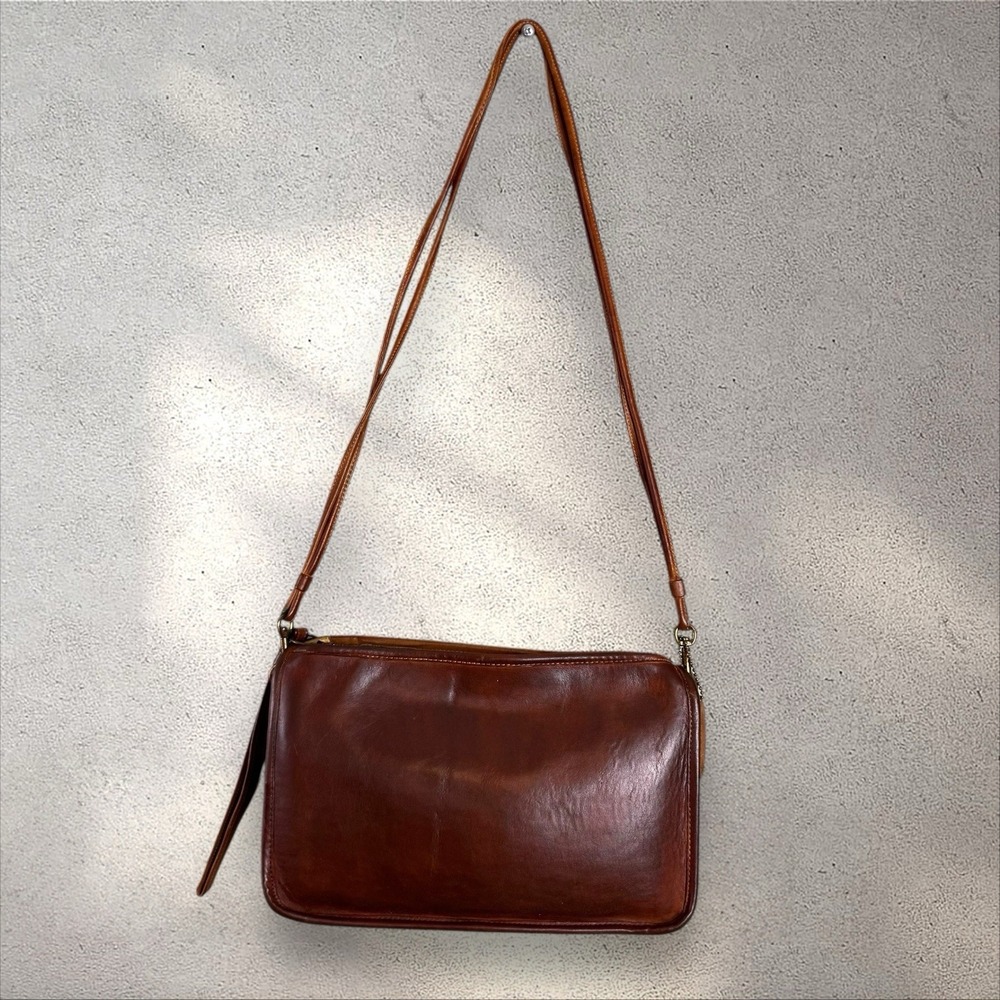 Vtg Coach NYC 5140 Standard Clutch Wristlet Shoulder Bag Pre-1994 British Tan
